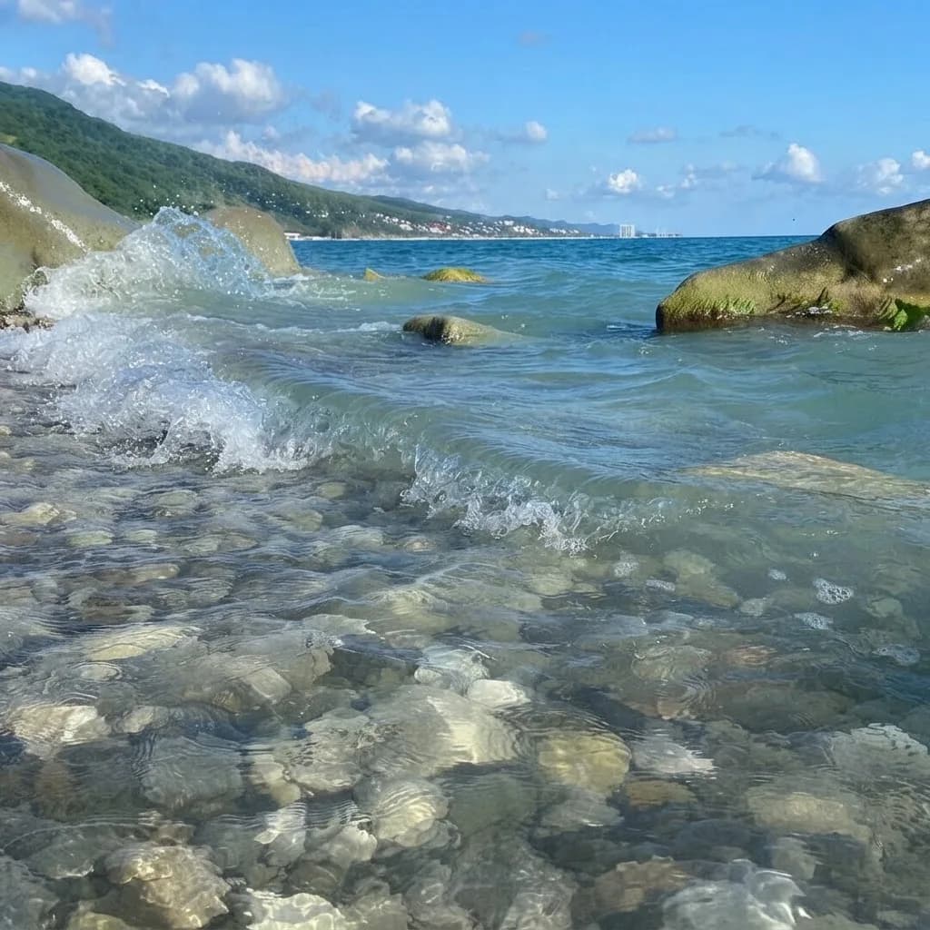 Пляж Аше, левая сторона